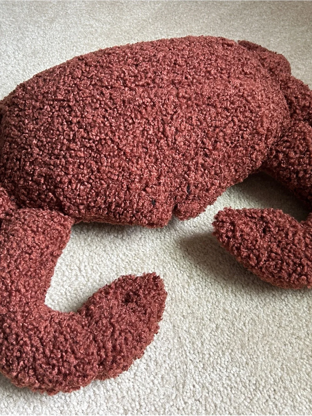 Pottery Barn Rust Red Curly Textured Accent Pillow